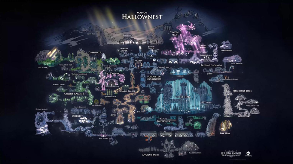 Hollow Knight Forgotten Crossroads area map