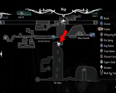 Hollow Knight Queen's Gardens map area